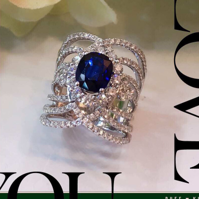 藍寶鑽石戒指