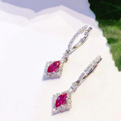EARRINGS WITH RUBY AND DIAMOND
